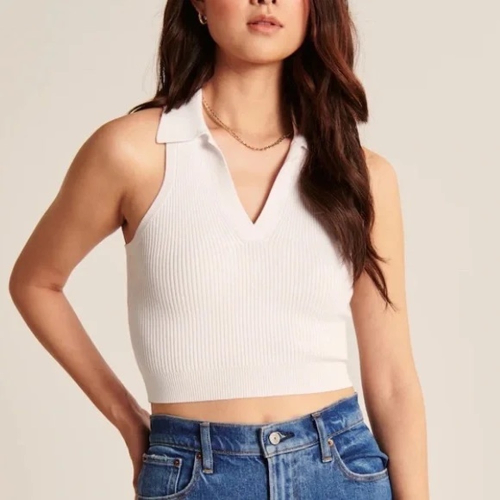 NWOT Abercrombie & Fitch Ribbed Polo Collar Tank